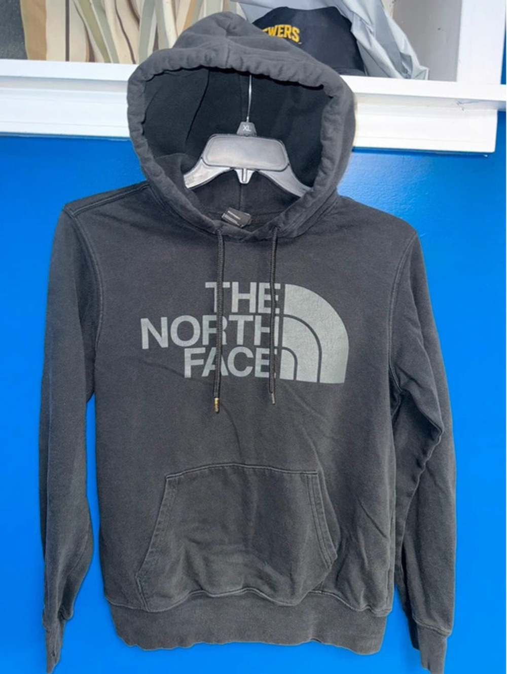 The North Face Mens Big Logo Pullover Hoodie Sweatshirt Size Small Black
